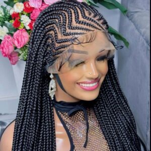 Full lace cornrow wig box braided wig